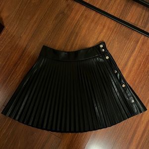 Zara Mini Pleated Leather Skirt